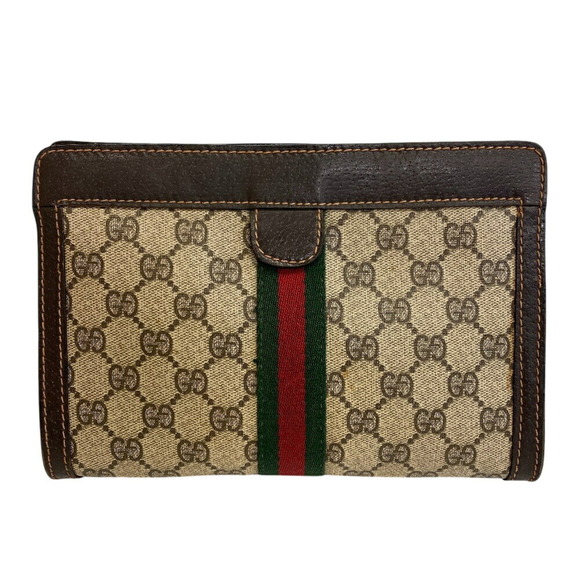 GUCCI Sherry Line GG Clutch Bag/Second Bag, Brown, Unisex - Picture 2 of 13